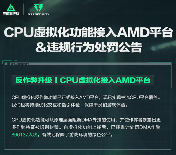 腾讯重拳打击DMA外挂!《三角洲行动》宣布CPU虚拟化正式接入AMD平台