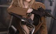 阿什莉体模Cos《合金装备3》EVA 穿开胸服完美还原