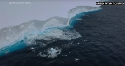 重达万亿吨！全球最大冰山A23a出现崩解迹象