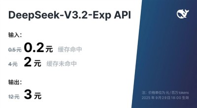 DeepSeek-V3.2-Exp正式发布！API大降价 开发者成本降低超50%
