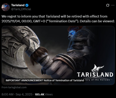 对标《魔兽世界》 腾讯《塔瑞斯世界》国际服今日停服 上线刚1年