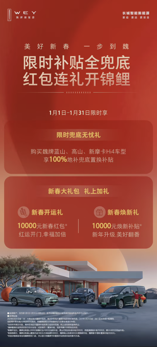 长城发布置换补贴兜底政策!涵盖哈弗、魏牌、欧拉等品牌