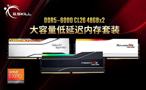 大容量低延迟！芝奇首发DDR5-6000 CL26 96GB内存套装
