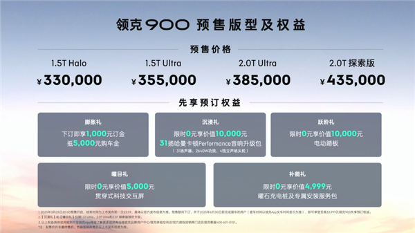 33万起 吉利系大型SUV领克900开启预售:全系标配天地尾门