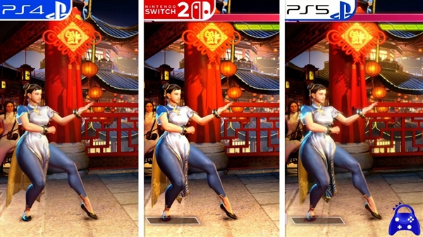 《街头霸王6》PS4、Switch 2、PS5画面对比