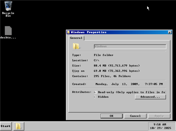 体积缩小99.5% Win7系统极限压缩到69MB：就剩个壳了