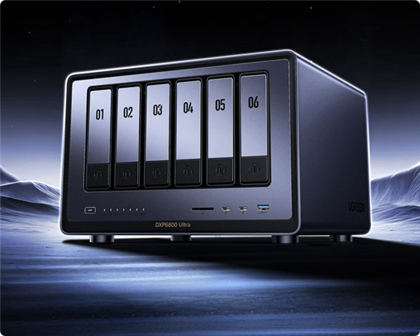 7599元 绿联六盘位NAS DXP6800 Ultra发布:双万兆双雷电4